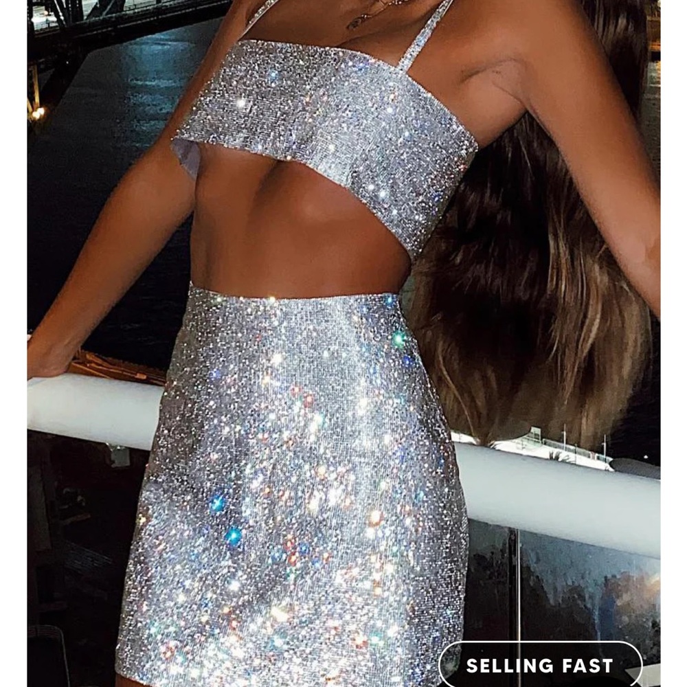 White Fox NWT Sparkle Top